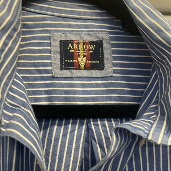 Original Blue Striped Shirt with Pink Smiley mens medium - Picture 3 of 3